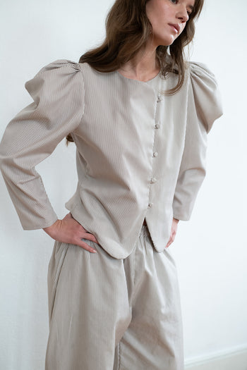 Diana Brown Stripes Top