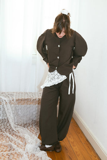 Lace Apron Mini Skirt